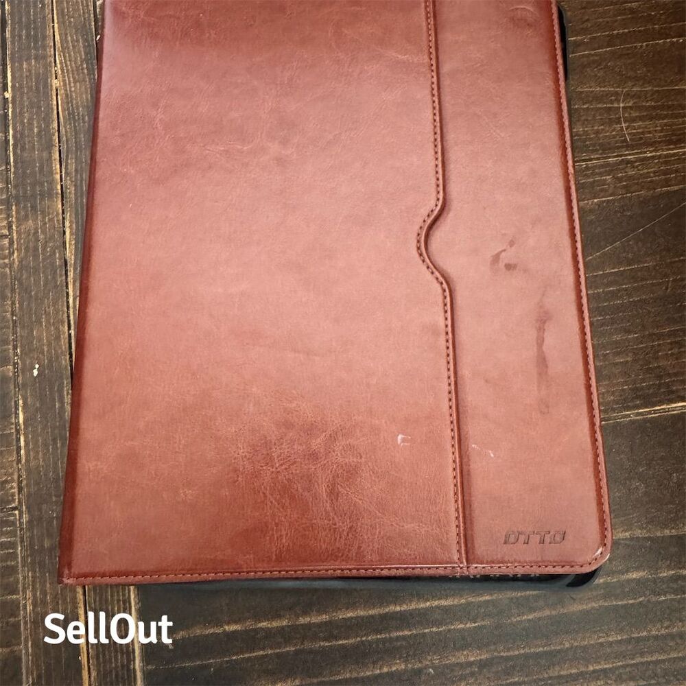 Ztotop Brown Leather Folio Stand Cover for iPad Pro 12.9 with Pencil Holder